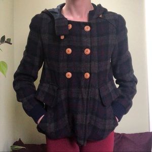 Plaid babydoll coat